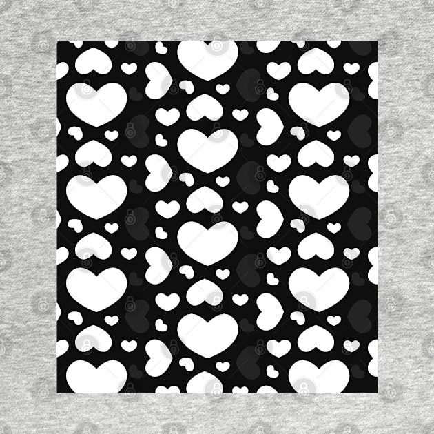 White, black and grey hearts pattern by Spinkly